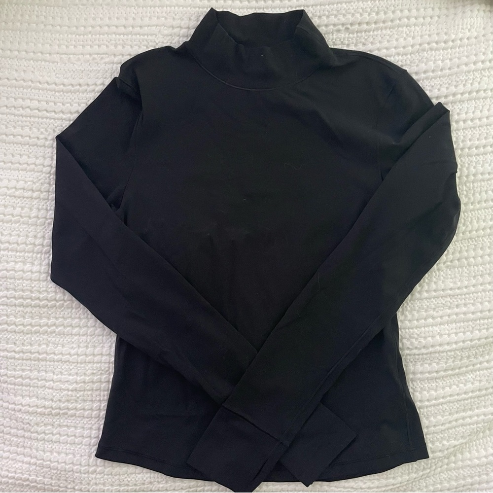 Aerie Long sleeve mock neck shirt: Black, size S
